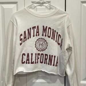 White Cropped Hollister Crew Neck